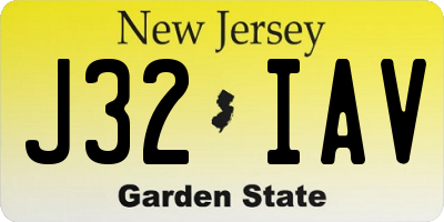 NJ license plate J32IAV