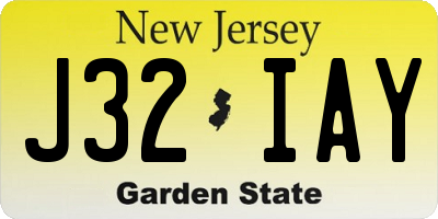 NJ license plate J32IAY