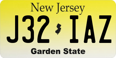 NJ license plate J32IAZ