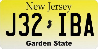 NJ license plate J32IBA