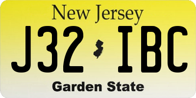 NJ license plate J32IBC