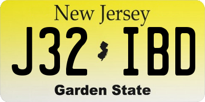NJ license plate J32IBD
