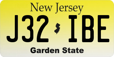 NJ license plate J32IBE