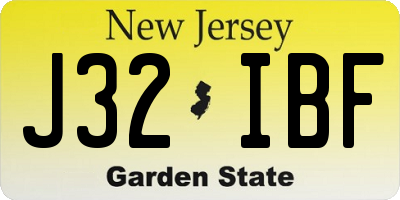 NJ license plate J32IBF