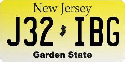 NJ license plate J32IBG