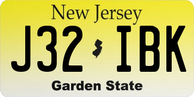 NJ license plate J32IBK