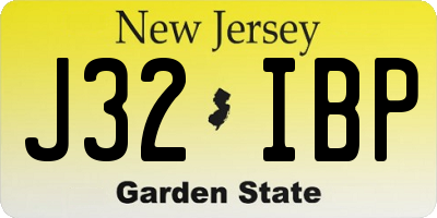 NJ license plate J32IBP