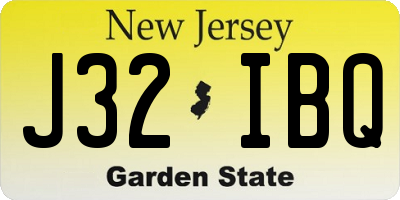 NJ license plate J32IBQ