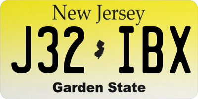 NJ license plate J32IBX