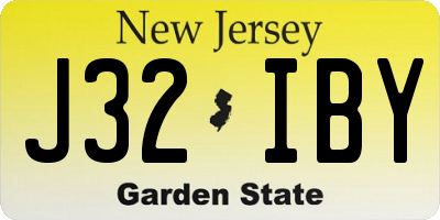 NJ license plate J32IBY