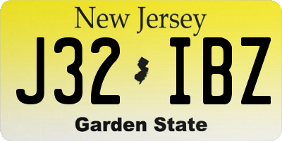 NJ license plate J32IBZ