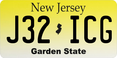 NJ license plate J32ICG