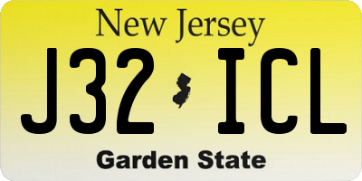 NJ license plate J32ICL