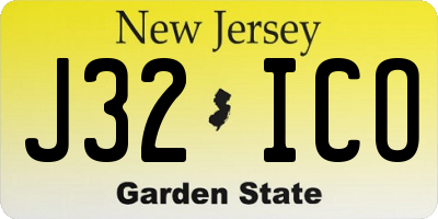 NJ license plate J32ICO