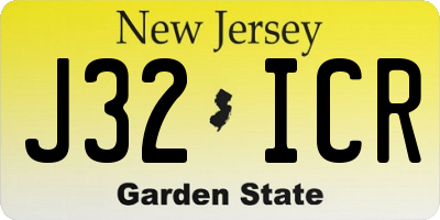 NJ license plate J32ICR