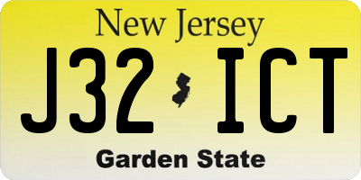 NJ license plate J32ICT