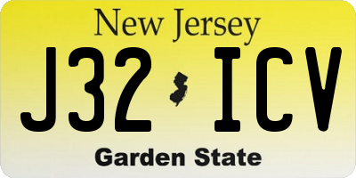 NJ license plate J32ICV