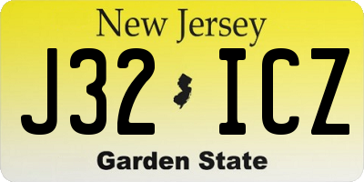 NJ license plate J32ICZ