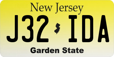 NJ license plate J32IDA