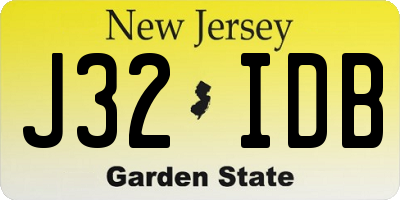 NJ license plate J32IDB