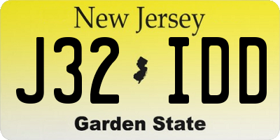 NJ license plate J32IDD