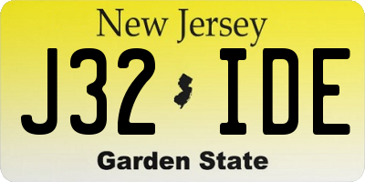 NJ license plate J32IDE