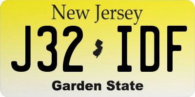 NJ license plate J32IDF