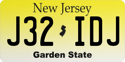 NJ license plate J32IDJ