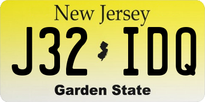 NJ license plate J32IDQ