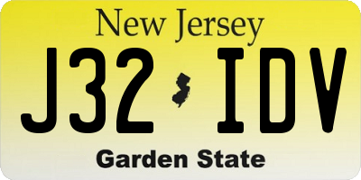 NJ license plate J32IDV
