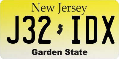 NJ license plate J32IDX