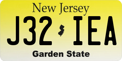 NJ license plate J32IEA