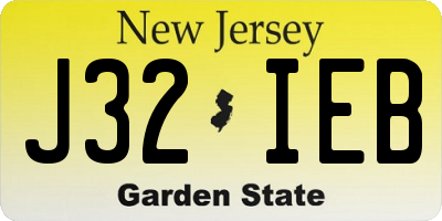 NJ license plate J32IEB