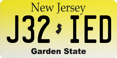 NJ license plate J32IED