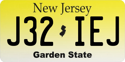 NJ license plate J32IEJ