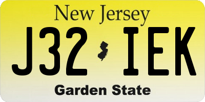 NJ license plate J32IEK