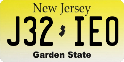 NJ license plate J32IEO