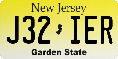 NJ license plate J32IER