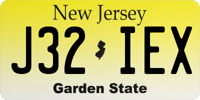 NJ license plate J32IEX