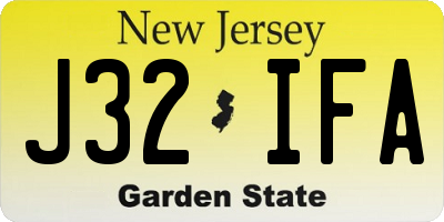 NJ license plate J32IFA