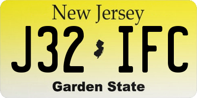 NJ license plate J32IFC
