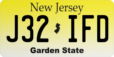 NJ license plate J32IFD