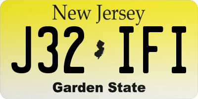 NJ license plate J32IFI