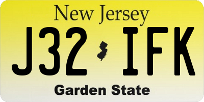 NJ license plate J32IFK