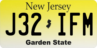 NJ license plate J32IFM