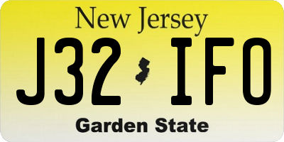 NJ license plate J32IFO