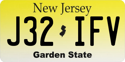 NJ license plate J32IFV