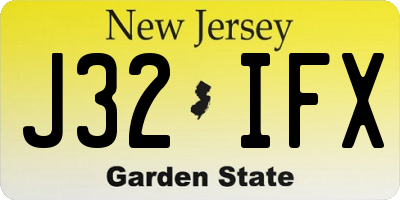 NJ license plate J32IFX