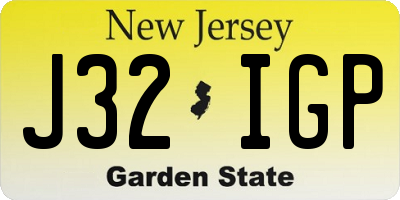 NJ license plate J32IGP