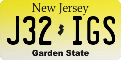 NJ license plate J32IGS